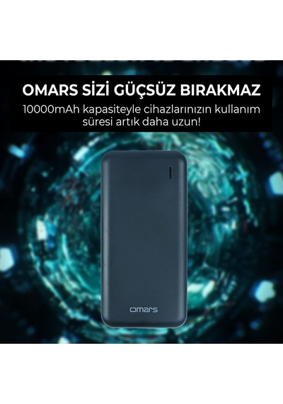 Omars 10000mah 20w Type-c Pd Ve 2 Usb-a Üç Çıkışlı Led Powerbank