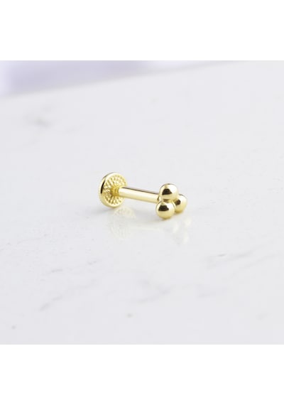 Glorria Altın 3 Top Tragus Piercing Çok Renkli