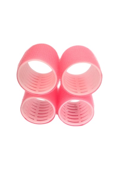 Croc 4lü Büyük Boy Plastik Bigudi Pembe Cb23 - Cırtlı Yapışkanlı Saç Bigudisi Pembe
