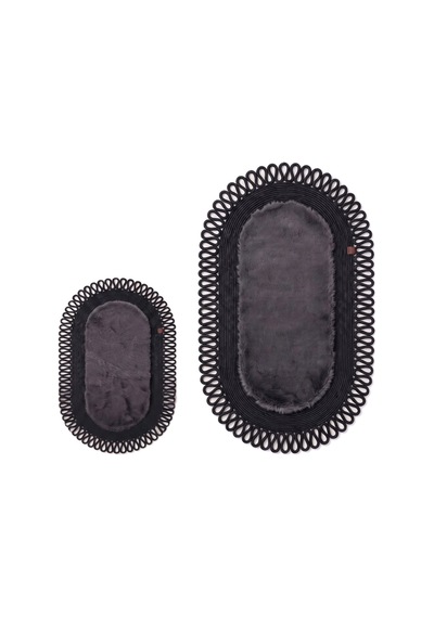 Banyo Paspası Takımı 60x100+40x60 Cm Dış Trikot Antrasit Gri & Siyah