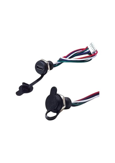 Intercom Ic-266t-2 Pano Tip Type-c Şase Dişi 5pin Soketli Şarj Ve Data Bağlantı Modülü Su Geçirmez