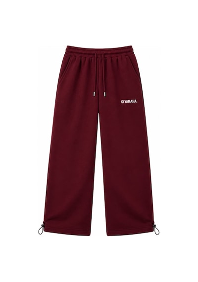 Zaee Yamaha Nakışlı Ayarlanabilir Paça Baggy Eşofman Altı Bordo
