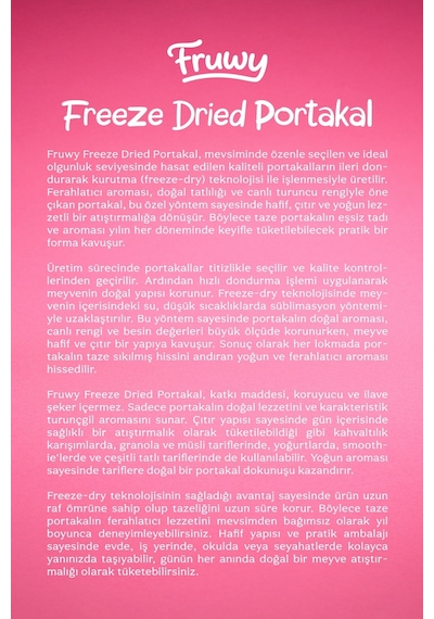 Freeze Dried Portakal 15 G