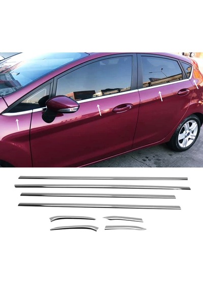 Ford Fiesta Krom Cam Çıta 8 Prç P.çelik 2009-2016 Arası