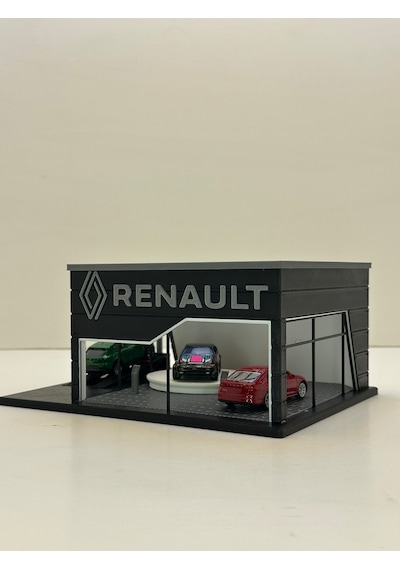 3d Baskı 1/64 Ölçekli Renault Showroom Tasarımlı Diorama Araç Sergileme Garajı