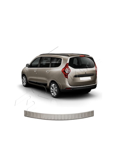 Dacia Lodgy Uyumlu 2012-2022 Krom Arka Tampon Üstü Koruma Paslanmaz Çelik