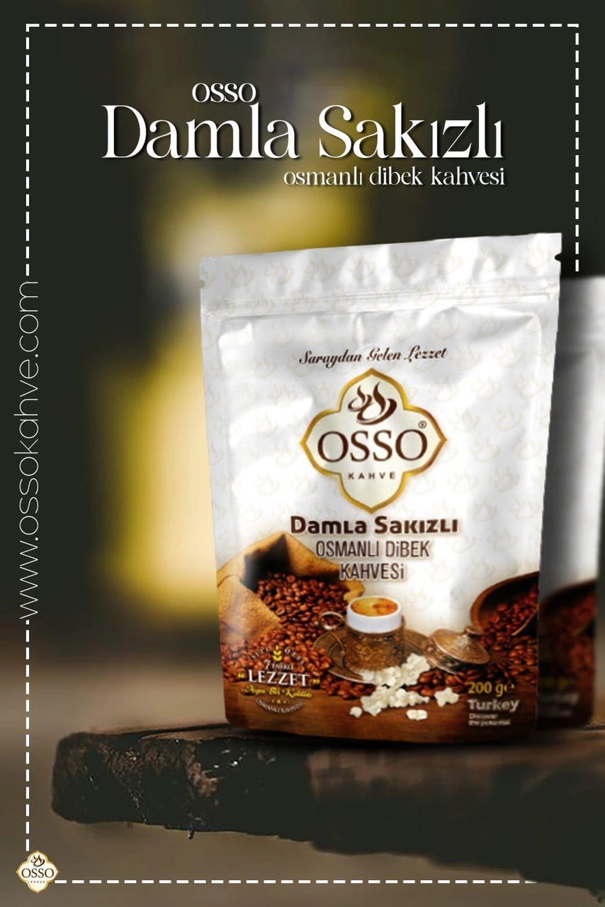 Osso 4'lü Damla Sakızlı Osmanlı Dibek Kahvesi 4x200 800gr Diğer
