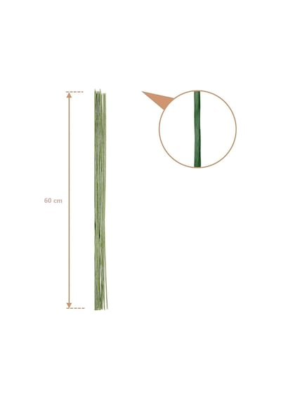 Roco Paper Çiçek Teli No:18 1.5mm - 9 Adet 60 Cm - Yeşil