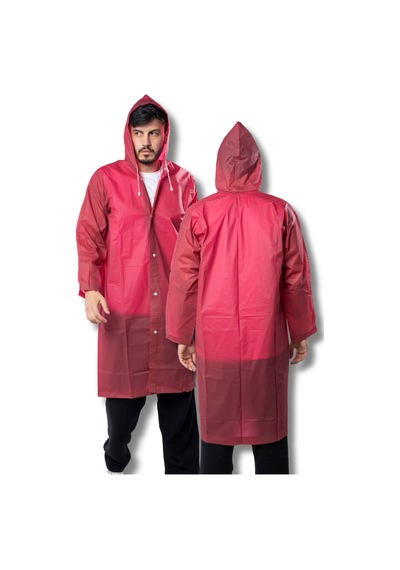 Kadın Erkek Yağmurluk Kapüşonlu Çıtçıtlı Eva Bordo Yağmurluk Bymmrc881r07 Bordo