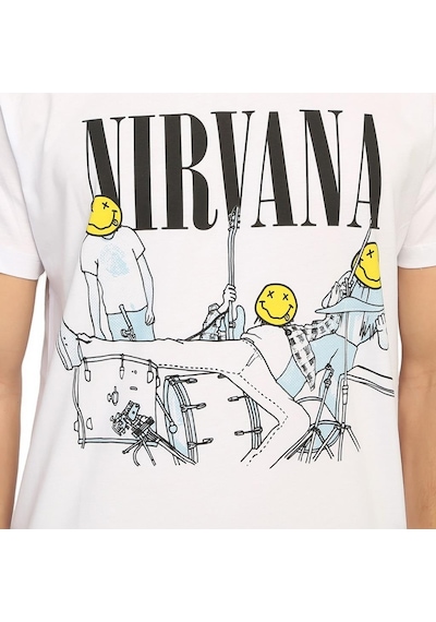 Bant Giyim - Nirvana Kurt Cobain Beyaz Erkek T-Shirt Tişört