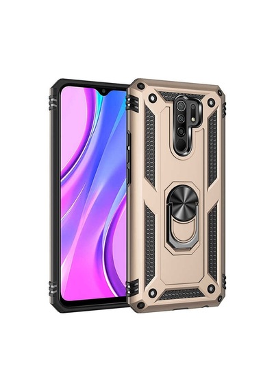 Xiaomi Redmi 9  Kılıf Sert Silikon Yüzüklü Stand Özellikli Kapak