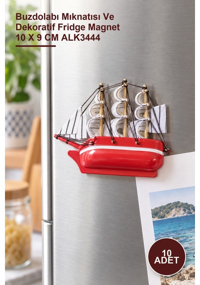 10 Adet Gemi Magnet Buzdolabı Mıknatısı Ve Dekoratif Fridge Magnet 10 X 9 Cm Alk3444