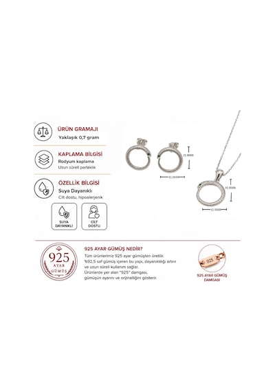 Servi 925 Ayar Gümüş Ouro Yılan Kolye Ve Küpe Seti-320
