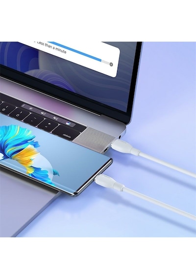 Baseus Pudding Serisi Hızlı Şarj Kablosu, Yüksek Hızlı Veri İletimi Özelliğiyle, Type-c - Type-c, 100w 5a, 1.2m - Beyaz
