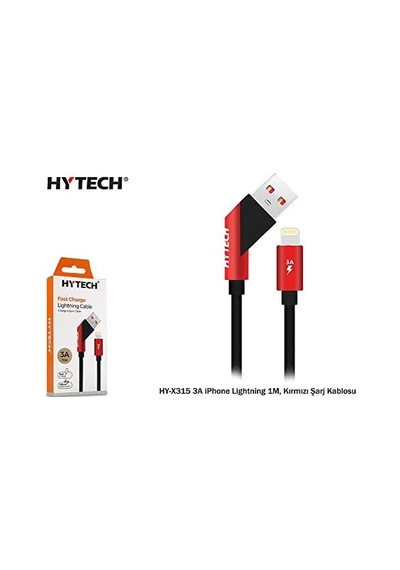 Hy-x315 3a Lightning 1m, Kırmızı Şarj Kablosu