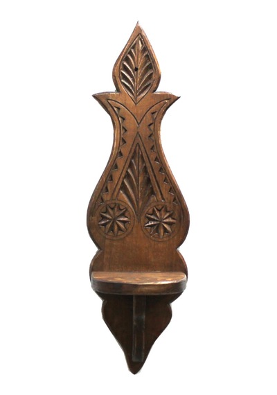 Ahşap Oymalı Lambalık Raf