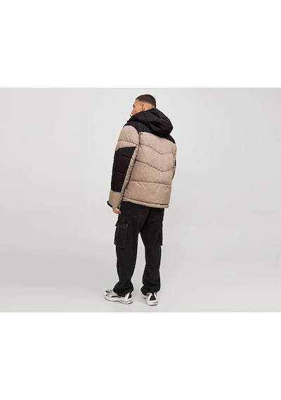 Jack & Jones Jack&Jones Kapüşonlu Puffer Vizon Erkek Mont 12239001 001