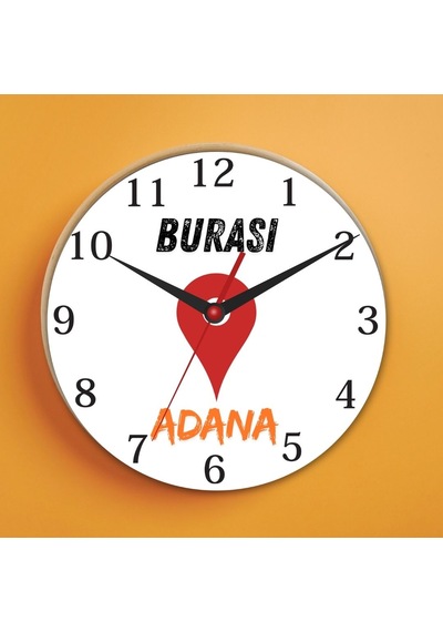 Memelekete Özel Duvar Cam Saati Beyaz
