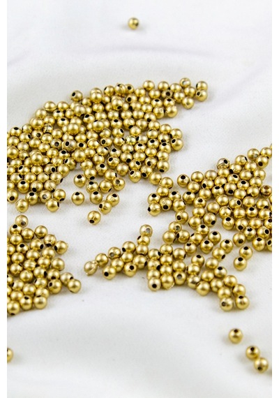 Gold Tonu Ccb Kaplama 4 Mm Plastik İnci Boncuk Aksesuar Malzemesi 25 Gr