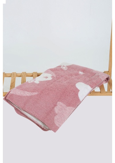 Yumuşak Bebek Çocuk Battaniyesi Mevsimlik 90x100 Cm Pembe