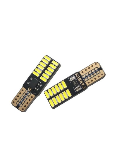 T10 Dipsiz Beyaz Led Ampül 24 Led Smd Canbus 2 Adet