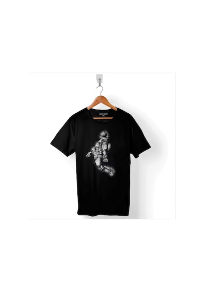 Uçan Astronot Uzay Yolculuğu Cosmos Galaksi Baskılı Tişört Unisex T-shirt 001