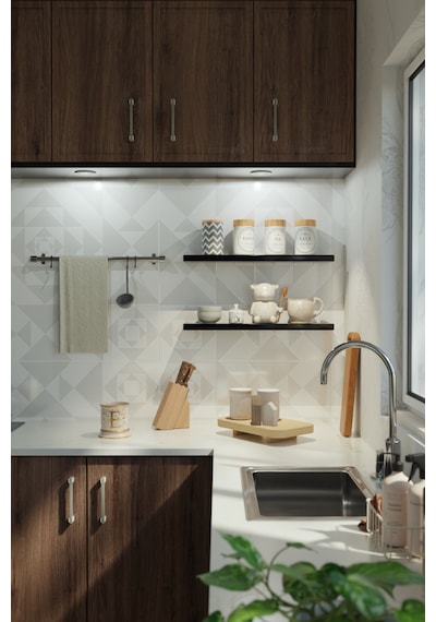 Yankı-BYEG 2li 60 cm Mat Siyah Mdf Duvar Rafı Gizli Bağlantı