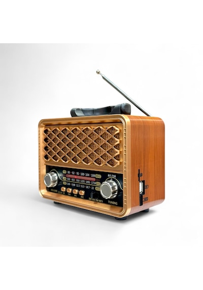 Rt-735a Nostaljik Trend Radyo,güneş Panelli Eskitme Radyo Bluetooth Özellikli