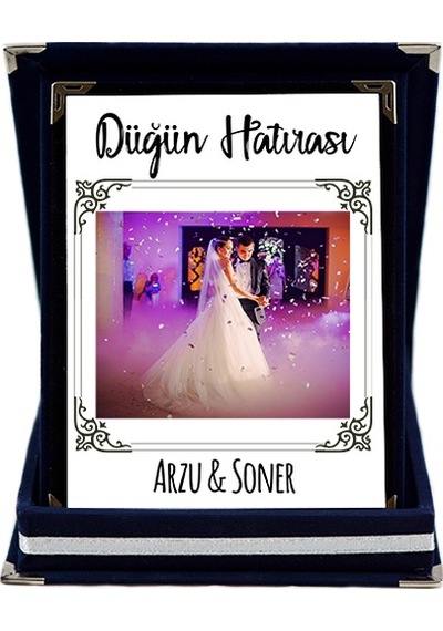 Düğün Hatırası Evlilik Hediyesi - Fotoğraflı Ve Isimli Plaket
