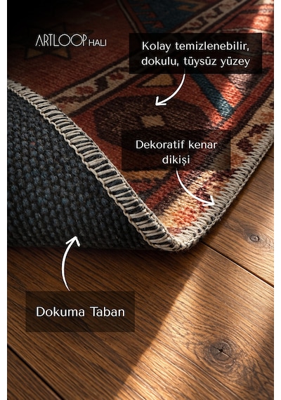 Artloop İstanbul Bej Vizon Vintage Dokuma Tabanlı Şönil Halı Al 654 Bej - Vizon