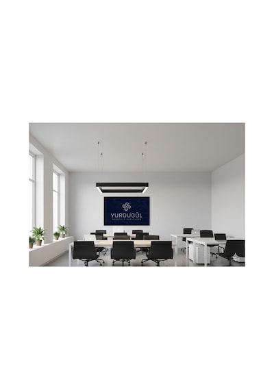 40x40 Cm Siyah Kasa Lineer Led Panel 6500k Beyaz Işık Modern Tavan Armatürü .