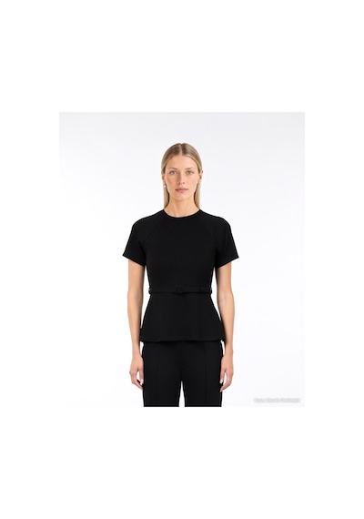 Yargıcı Kemer Detaylı Kısa Kol T-shirt 26kkts9009x 001 Siyah