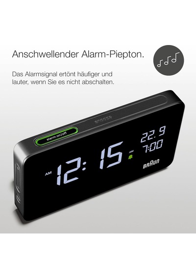 Braun Dijital Çalar Saat, Lcd Ekranlı, Diğer Cihazları Şarj Etmek İçin 2 X Usb-c Bağlantısı, Saat Ve Tarih Gös