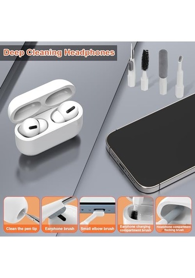 21'i 1 Arada Klavye Temizleme Seti, Dizüstü Bilgisayar, Apple İpad Uyumlu, Apple iPhone Uyumlu, Kamera, Kulaklık Temizliği, Çok Fonksiyonlu Bilgisayar Ekranı Temizleme Fırçası Araçları İçin Mini Elektrikli Süpürge