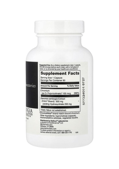 Davinci Laboratories, Garcinia Cambogia With Chromemate , 90 Capsules