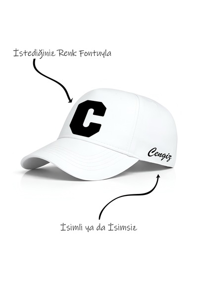 Ogc C Harfi Unisex Şapka Beyaz