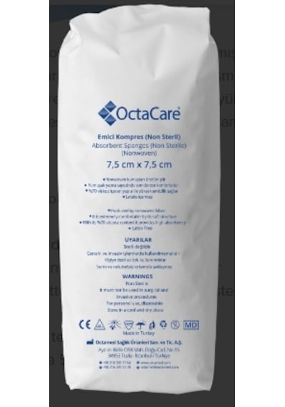 Medikaltec Octacare Emici Kompres 8 Kat Nonsteril 7,5cm X 7,5cm 100 Adet