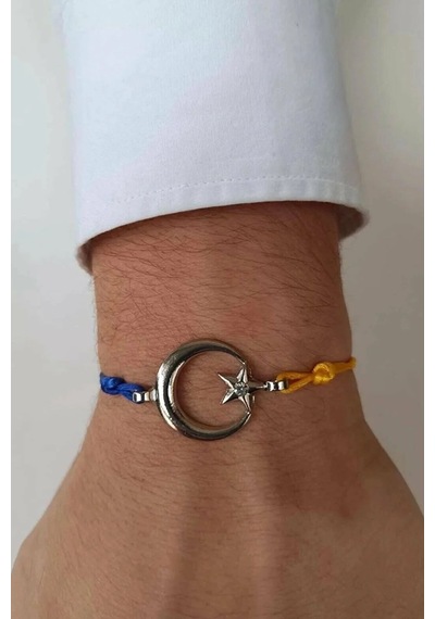 Ay Yıldızlı Taraftar Bileklik Unisex Bbb24 Beyaz - Kırmızı