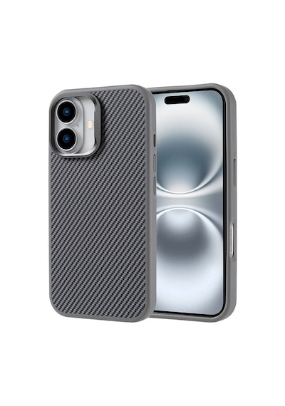Nihcase Apple Uyumlu iPhone 16 Kılıf Troy Karbon Fiber Tasarım Kapak