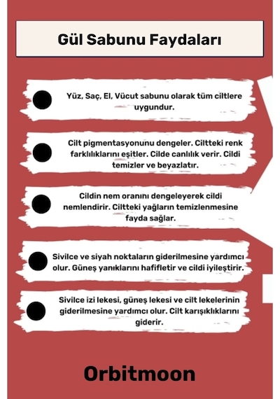 %100 Bitkisel Doğal El Yüz Saç Cilt Vücut Güzel Kokulu Orijinal Saf Gül Sabunu 100g - 1 Adet