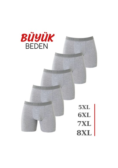 Terrien Özel Seri Erkek Gri Büyük Beden Boxer 5'li Paket Rahat İç Giyim Ev Giyimi Normal Kesim Terrien Özel Seri Erkek Gri Büyük Beden Boxer 5'li Paket Rahat İç Giyim Ev Giyimi Normal Kesim