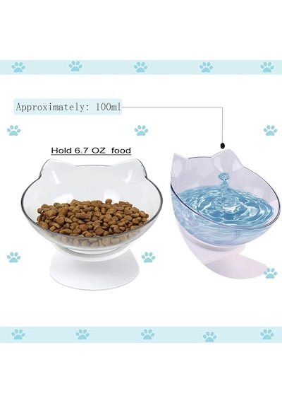 Yüksek Tekli Kedi Başı Şeklinde Mama Su Kabı 13.5 CM