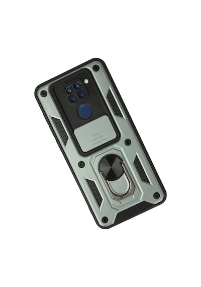 Xiaomi Redmi Note 9 Uyumlu Kılıf Pars Lens Yüzüklü Silikon - Yeşil