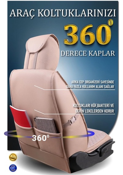 Renault Clio 3 Hatchback Oto Koltuk Kılıfı Ön Arka Set Bej Plus Serisi Scr