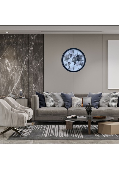 Siyah Atlas Roman 52 X 52 Cm Roman Duvar Saati