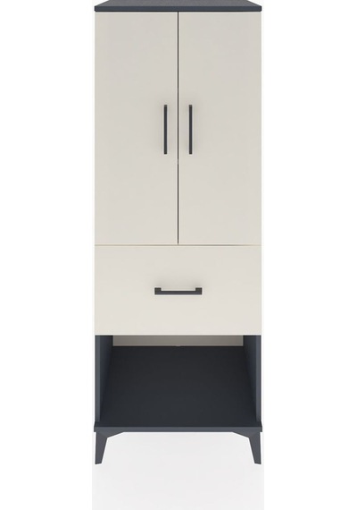 Hyperion Dolap 3 Raflı Tek Çekmeceli 2 Kapaklı 60x44x163 Antrasit-aytaşı Antrasit