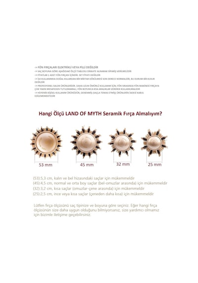 Land Of Myth LOM1144 Seramik+İyonik Termal Fön Saç Fırçası Rose Gold - Siyah 53 MM