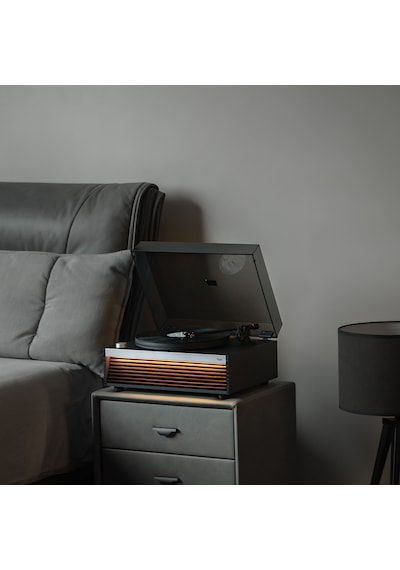 Hym s Lumi Dahili Bluetooth Hoparlörlü Işıklı Retro Pikap Plakçalar Aux, Rca Çıkışlı All-in-
