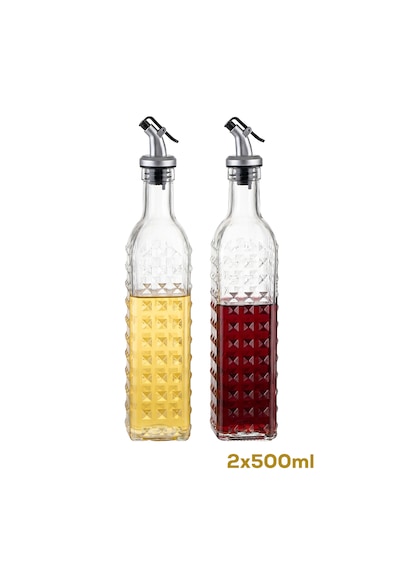 Porsima Dhz90116-2 2li Sızdırmaz Kapaklı Cam Yağlık Sirkelik Yağdanlık 500ml