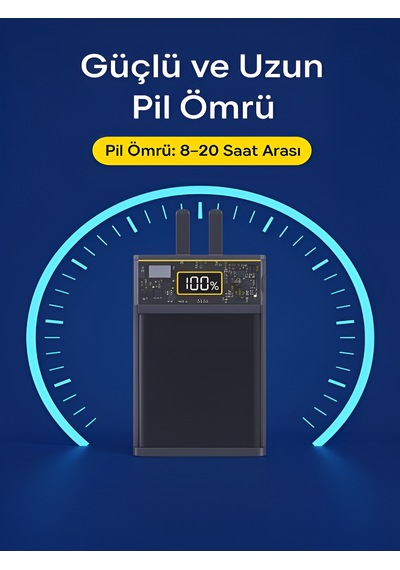 10000mah Dijital Ekran Powerbank 22 5w Hızlı Şarj 1 Usb 1 Type C Girişli Type C Ve Lightning Kablolu Siyah